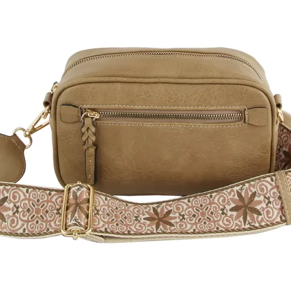 Boho Guitar Strap Crossbody Bag Mocha