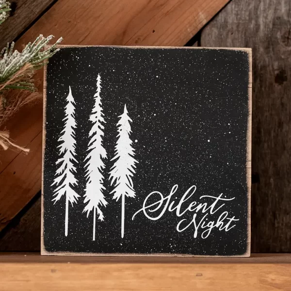 Silent Night Christmas Holiday Sign