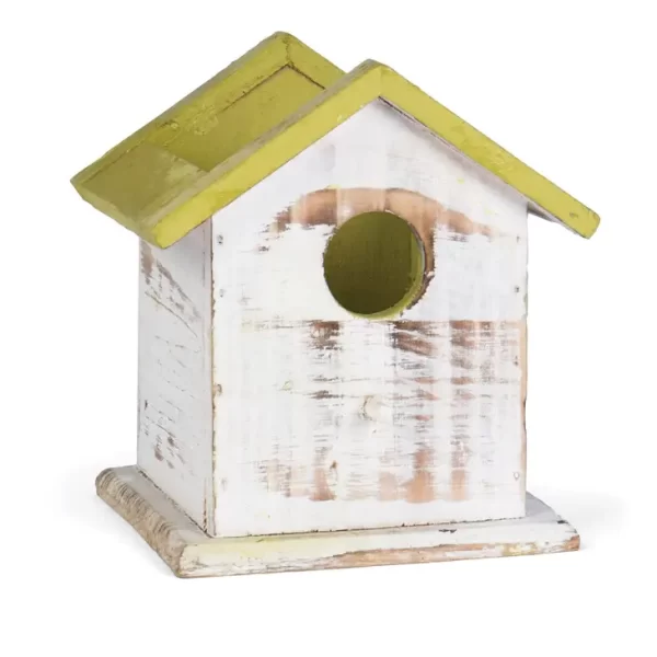 Sq Wood Birdhouse Decor