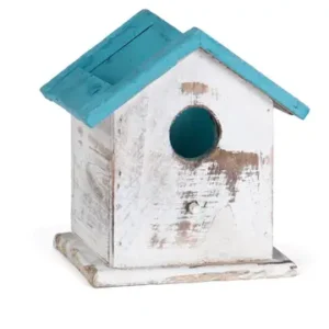 Sq Wood Birdhouse Decor