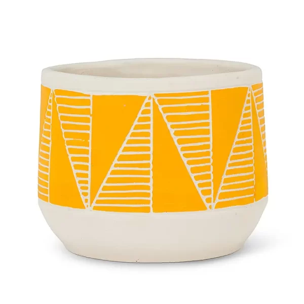 Yellow Etched Planter