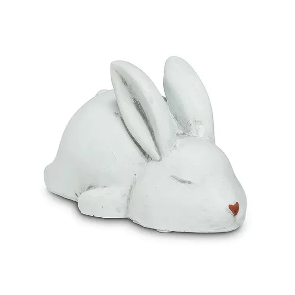 Sleeping White Bunny-6"L