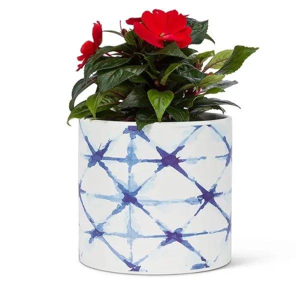 Lg Shibori Tie Dye Planter-6.5"