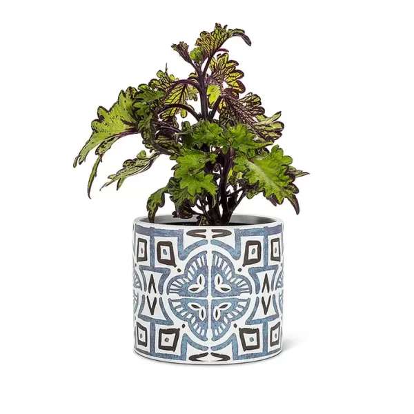 Sm Blue Tile Planter-4.5"D