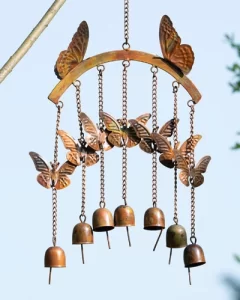 Flamed Butterflies On Arch Wind Chime