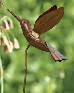 Flamed Hummingbird Garden Stake