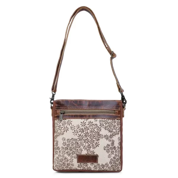 Canvas & Leather Women's Crossbody Bag - Timberwolf/Bole