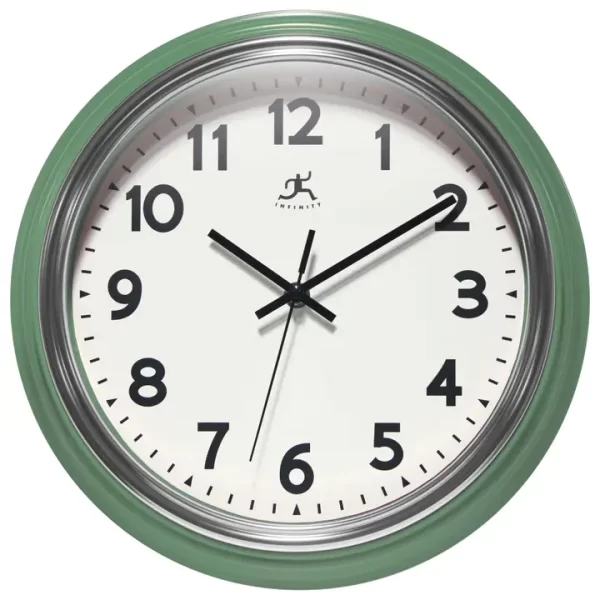 Gas Station Classic Green Indoor Wall Clock 12 Inch