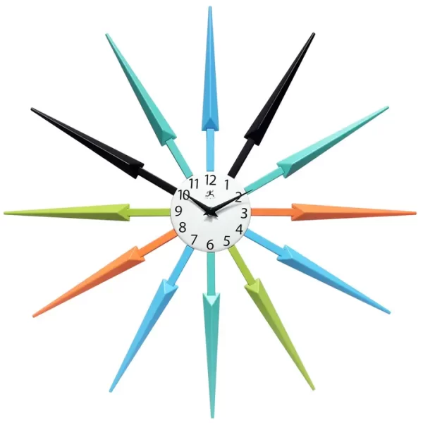 Midcentury/Modern Starburst Multi-Color Wall Clock 24.5 Inch