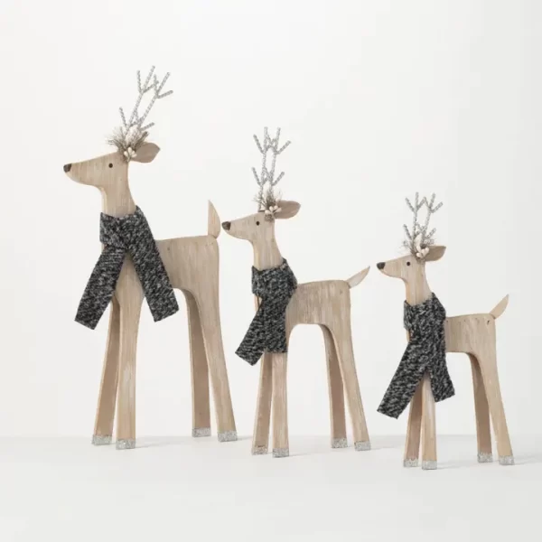 Wood Deer Figurine