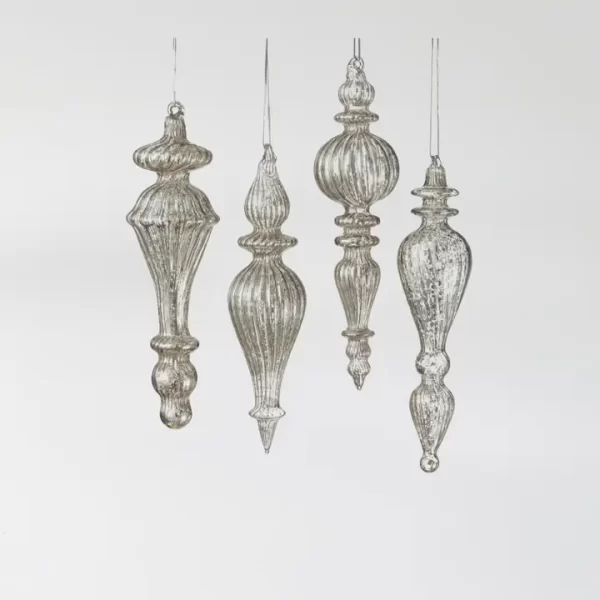 Silver Drop Ornaments