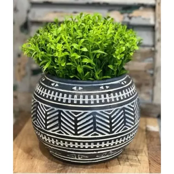 Potted Greenery in Cement Deco Planter