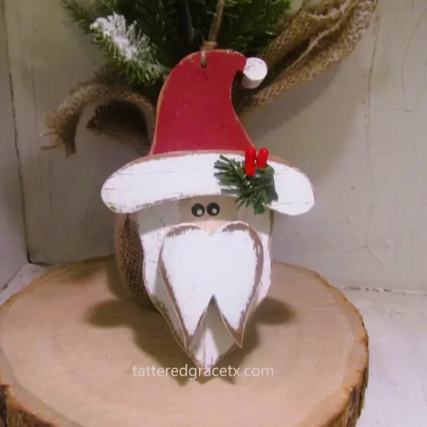 Rustic Santa Ornament