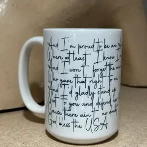 God Bless the USA Lyric 15oz Ceramic Coffee Mug