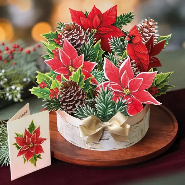 Birch Poinsettia ( Pop-Up Greeting Cards)