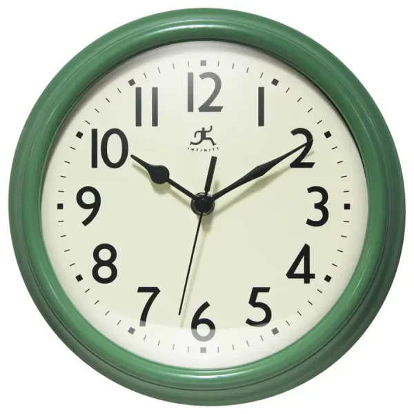 Midcentury/Modern Round Green Wall Clock