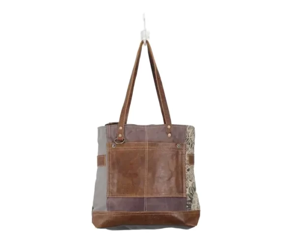 Myra - Side Floral Print Canvas Tote Bag