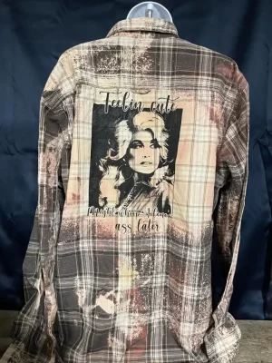 Whoop Jolene Bleached Button Down Shirt