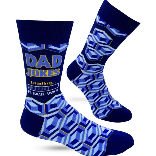 Dad Jokes Loading... Please Wait Men's Novelty Crew Socks