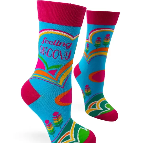 Feeling Groovy Women's Novelty Crew Socks