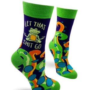 Let That Shit Go Funny Ladies’ Novelty Crew Socks