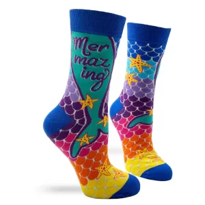 Mermazing Women’s Novelty Crew Socks