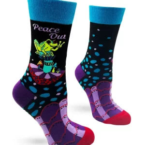 Peace Out Frog Women’s Novelty Crew Socks