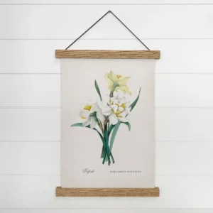 Yellow Daffodil Framed Hanging Canvas Vintage Illustrations