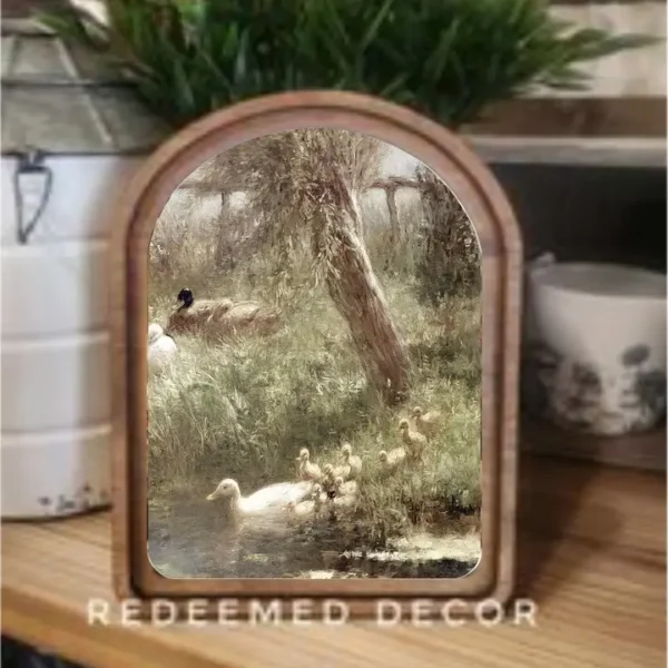 Arch Top Ducklings Framed Art