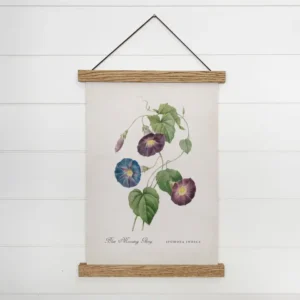 Botanical Purple Flower Morning Glory Framed Canvas