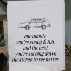 Turn the Stereo Down Greeting Card