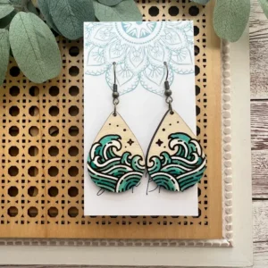 Beach Waves Ocean Hand Painted Lightweight Wood