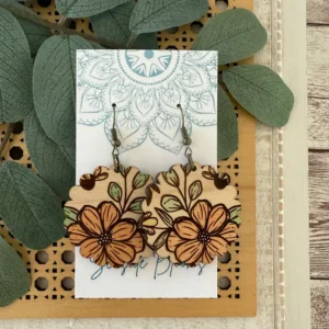Boho Hand Painted Lightweight Maple Wood Earrings