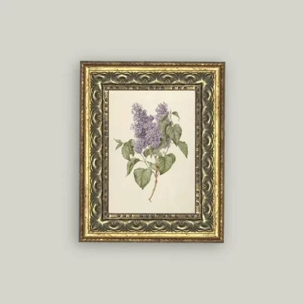 Lilac Branch Framed Antique Art