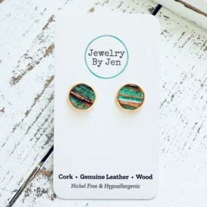 Stud Earrings: Aqua Bronze