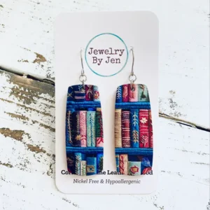 Medium Bar Earrings: Books