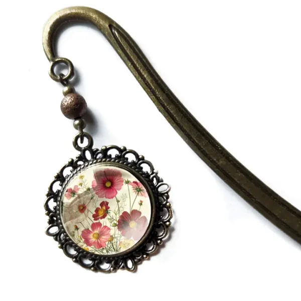 Cosmo Wildflowers Cottagecore Bronze and Glass Bookmark