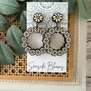 Daisy Boho Cute Hand Painted Lightweight Maple Wood