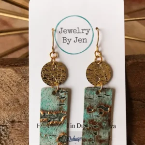 Small Bar Earrings: Gold & Turquoise Wildwood