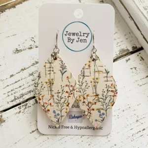 Diva Earrings: Delicate Wildflower Cork