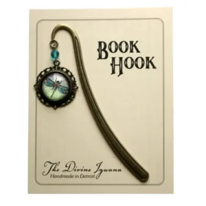 Dragonfly Vintage Inspired Glass Cabochon Bronze Bookmark