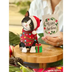 Mini Christmas Kitten Greeting Card