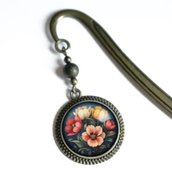 Moody Tulip Spring Flowers Bronze Bookmark
