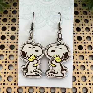 Character, Hand-Painted Maple Wood Earrings Earring