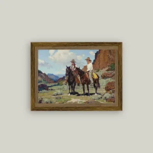 Wyoming Cattlemen Framed Antique Art