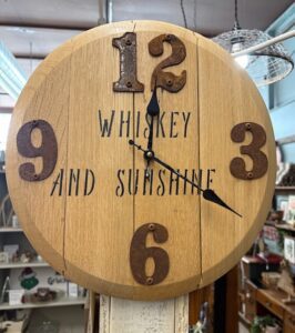 Whiskey Barrel Top Clock