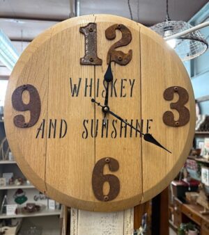 Whiskey Barrel Top Clock