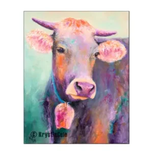Cow Art Print of Colorful Cow Painting