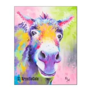 Donkey Art Print of Painting By Krystle Cole