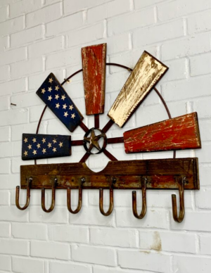 USA Wood wall coat rack with hooks